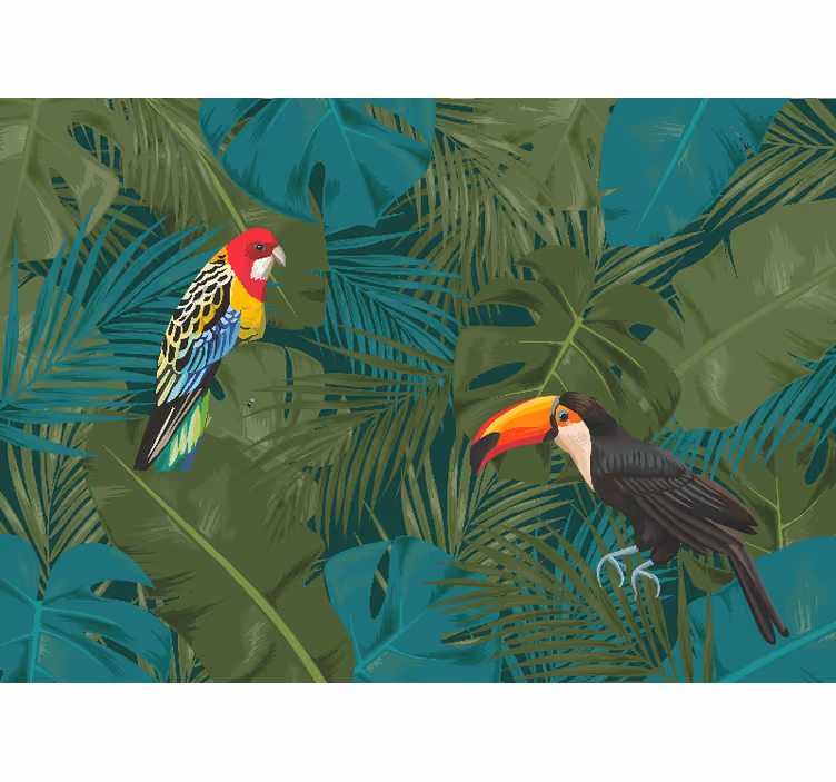 Tapisserie murale animaux perroquets tropicaux - TenStickers