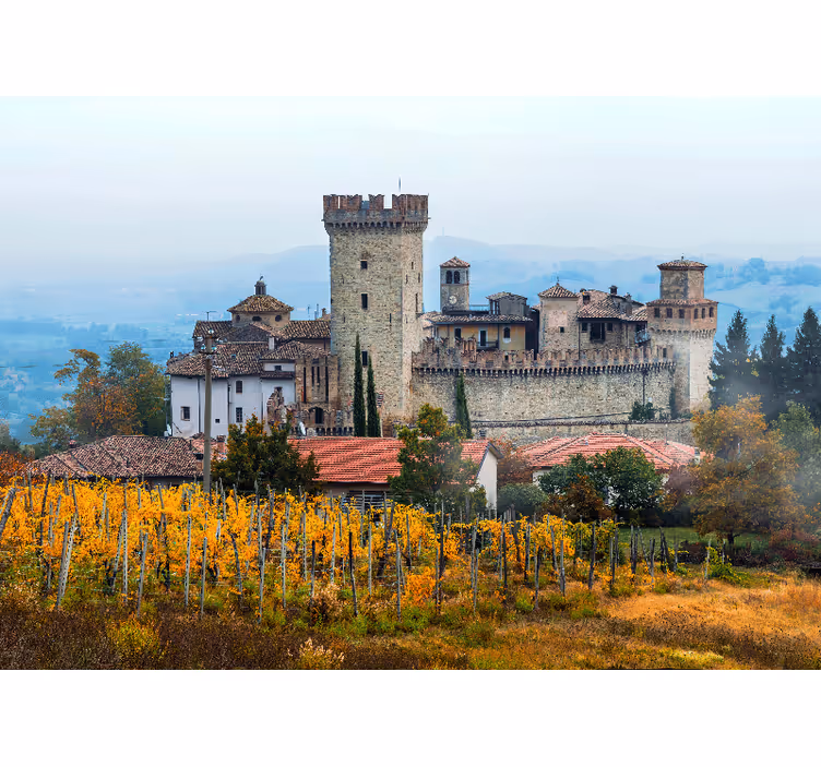 Tapisserie ville paysage de château héritage - TenStickers
