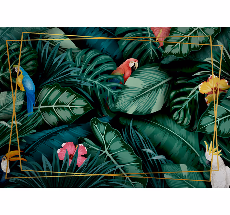 Papier peint mural d'animaux Oiseaux de la forêt tropicale - TenStickers