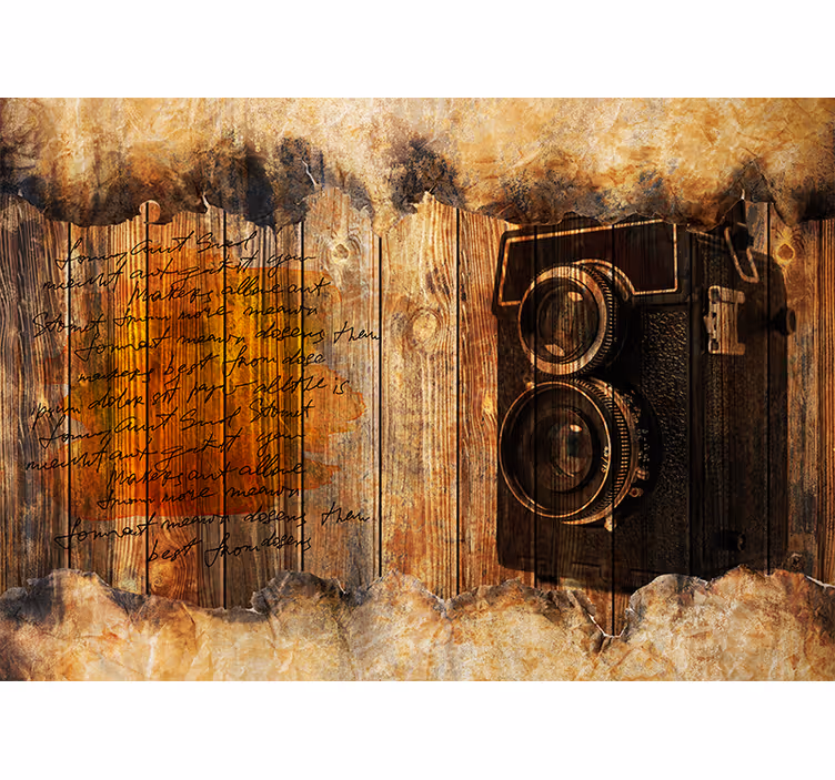 Tapisserie murale art esthétique appareil photo vintage - TenStickers
