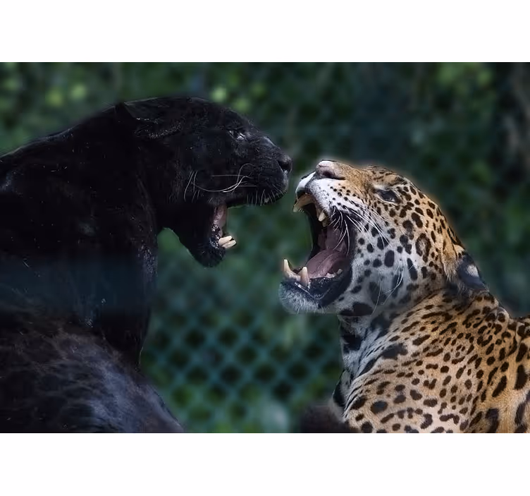 Tapisserie murale animaux panthère et jaguar - TenStickers