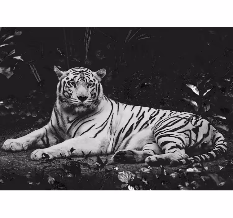 Tapisserie murale animaux tigre blanc noble - TenStickers