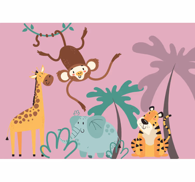 Papier peint mural d'animaux Jungle des enfants "bohème" - TenStickers