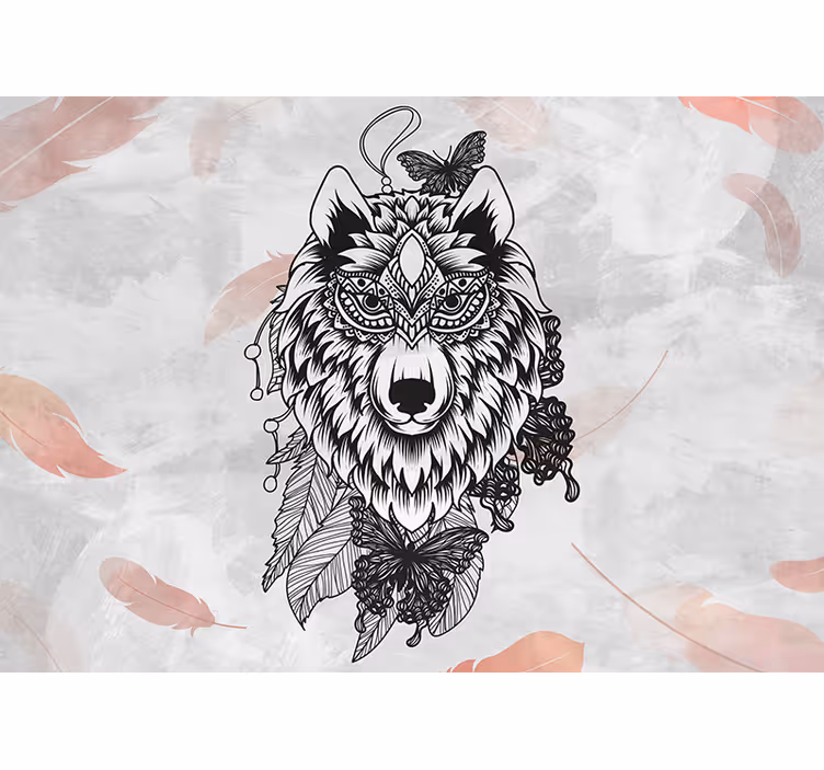 Tapisserie chambre ado art de décoration loup - TenStickers