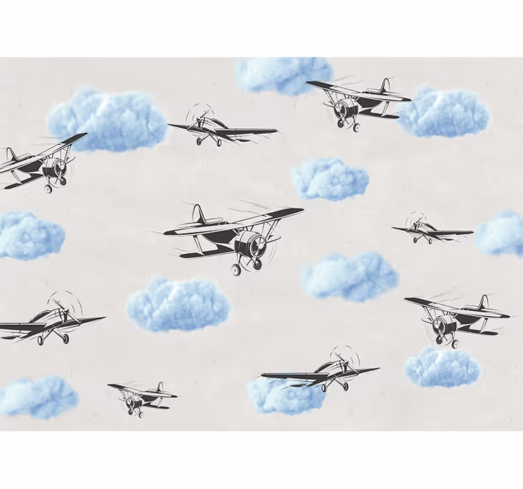 Papier peint mural ciel Avions dans le ciel - TenStickers