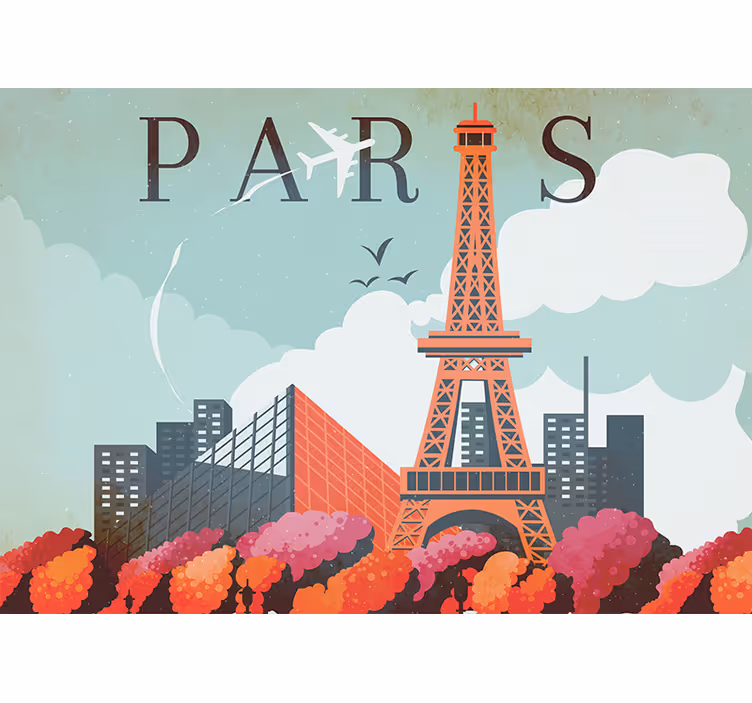 Tapisserie paris paysage de la tour eiffel - TenStickers