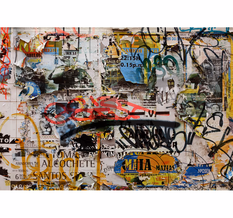 Papier peint mural art urbain Vieilles affiches déchirées - TenStickers