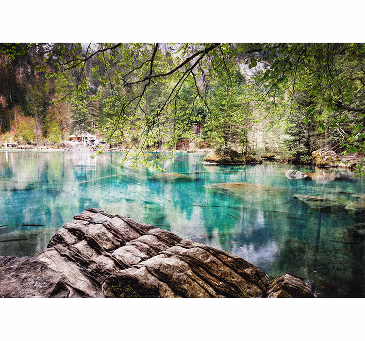 Tapisserie murale paysage lac tranquille - TenStickers