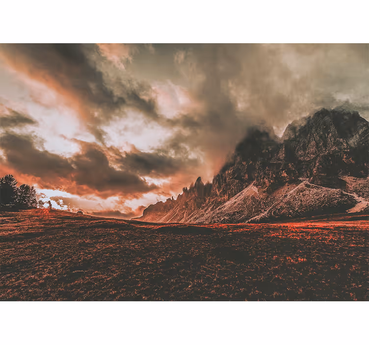Tapisserie murale paysage paysage de montagnes dramatiques - TenStickers