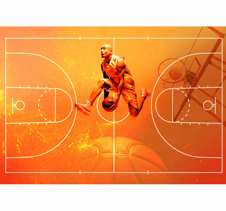 Papier peint chambre enfant Collage de basket-ball - TenStickers