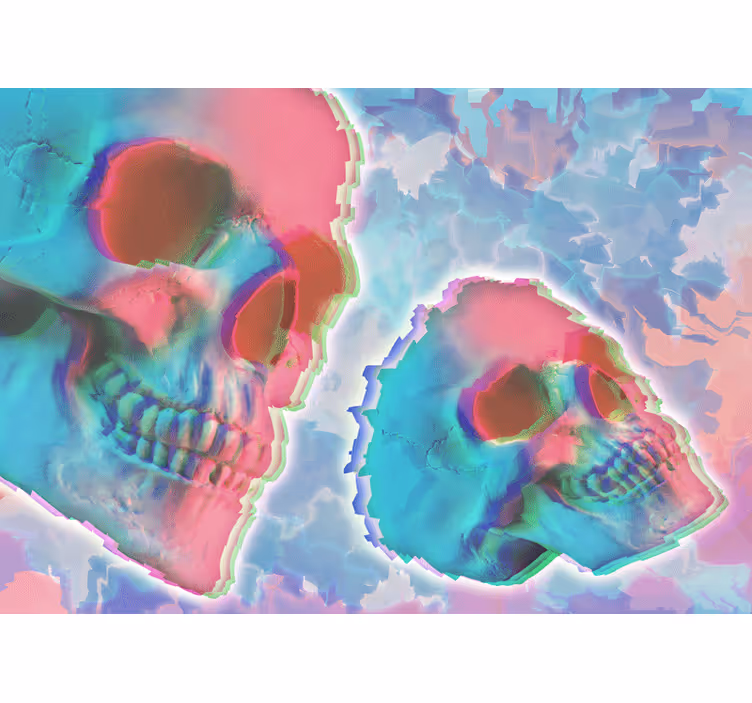 Papier peint tête de mort psychédélique - TenStickers