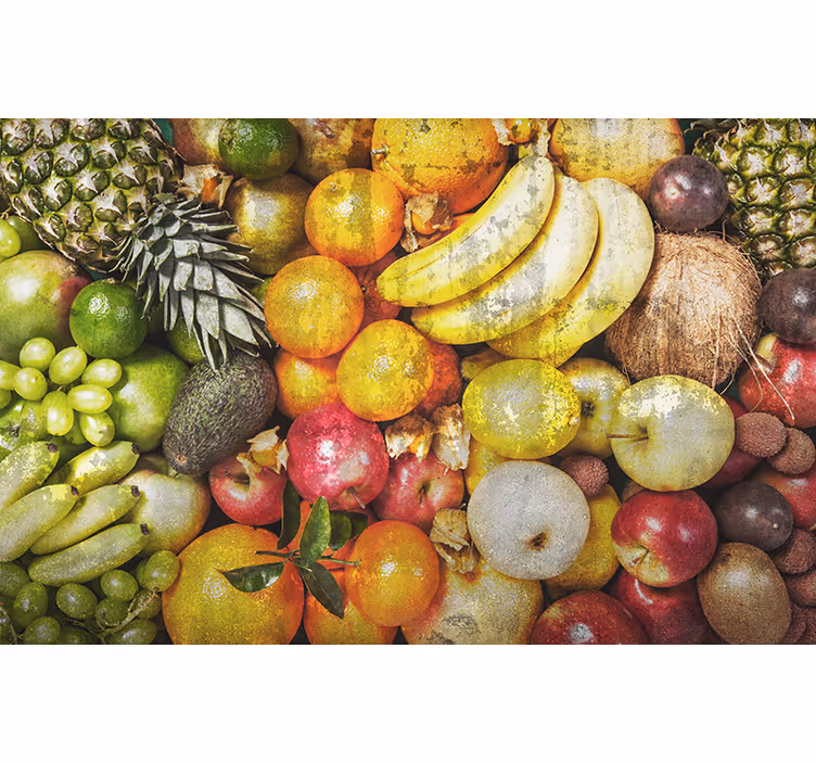 Tapisserie murale fruits sur béton - TenStickers