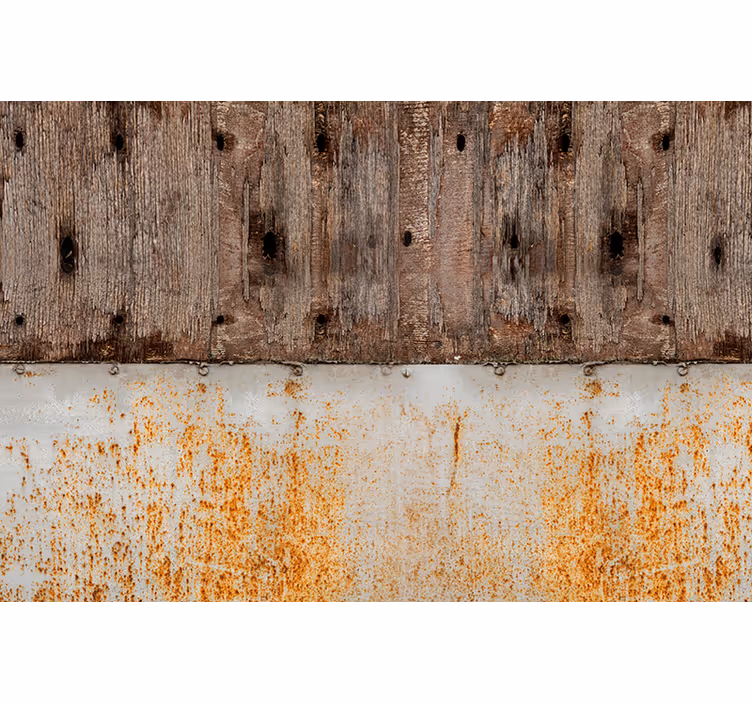 Tapisserie murale métal et bois - TenStickers
