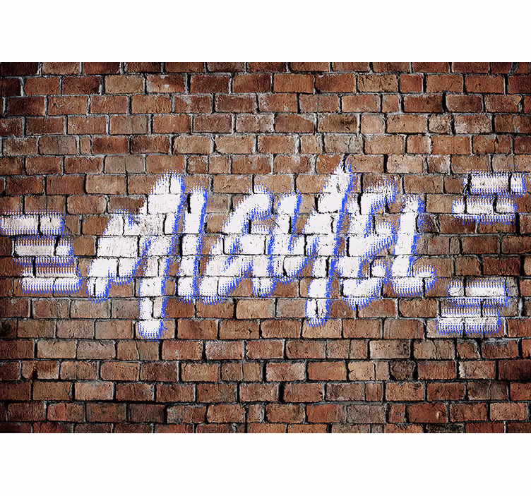 Tapisserie ado graffiti prénom briques marrons - TenStickers