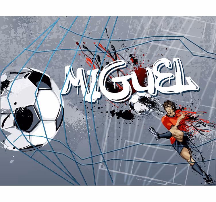 Tapisserie murale chambre ado buteur football - TenStickers