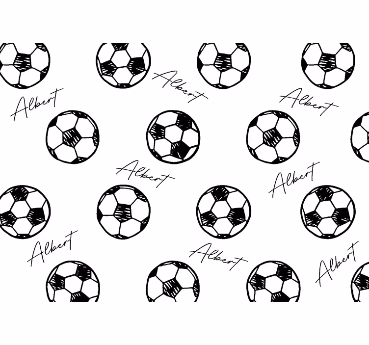 Tapisserie enfant ballons de football prénom - TenStickers
