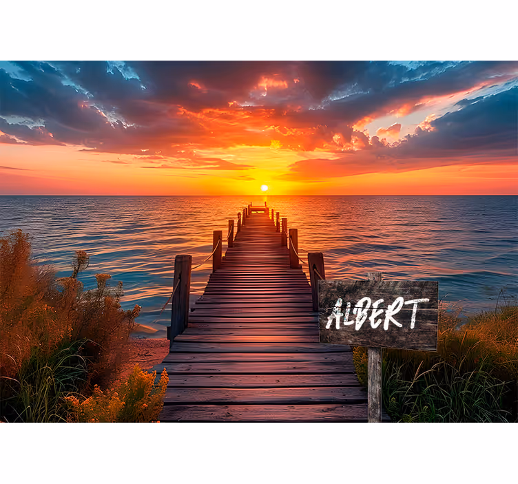 Tapisserie ado panneau nom coucher de soleil - TenStickers