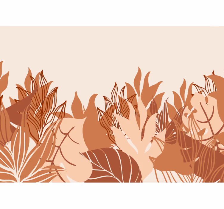 Tapisserie murale terracotta paysage tropical - TenStickers