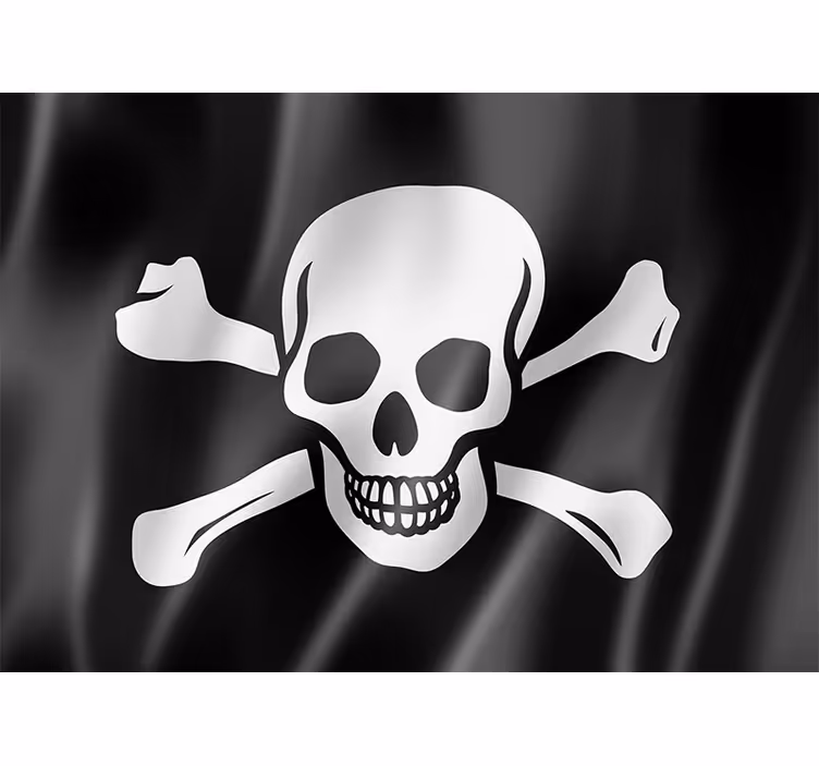 Tapisserie murale salon drapeau pirate - TenStickers