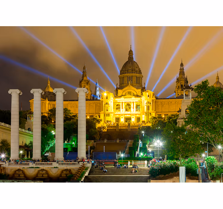 Tapisserie ville veilleuses de barcelone - TenStickers