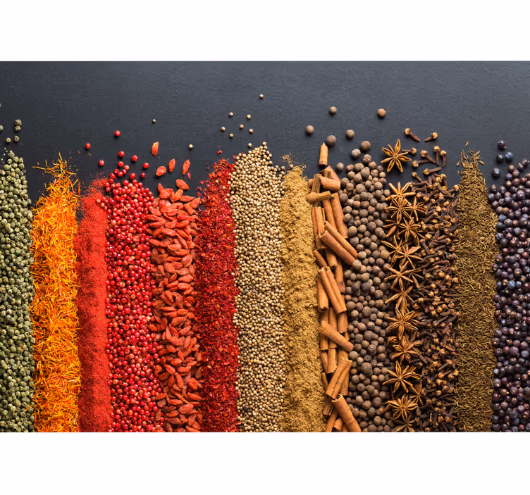 Papier peint cuisine Nourriture d'espèces différentes - TenStickers