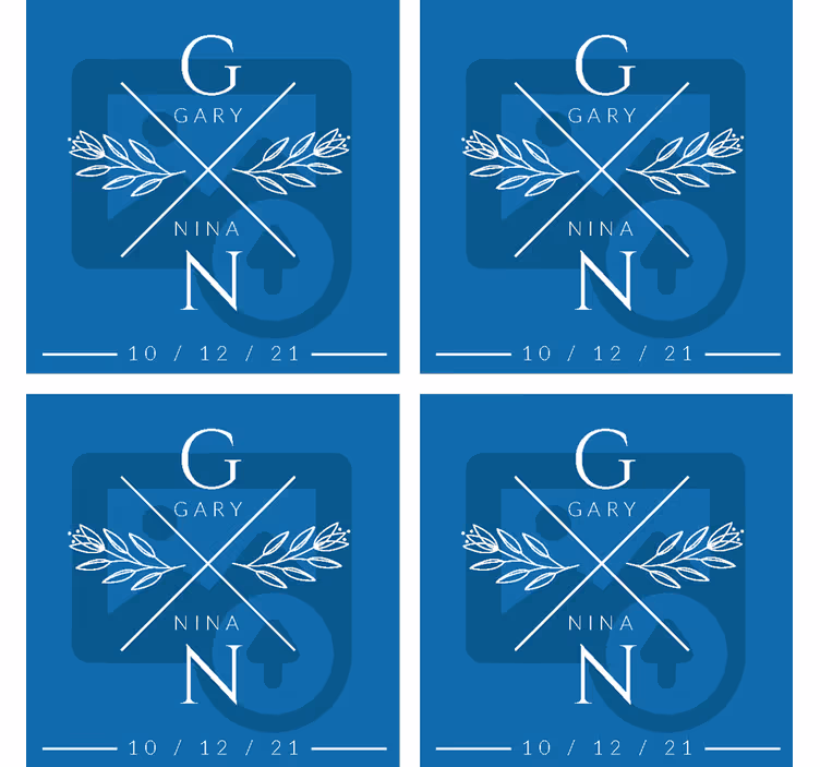 Dessous de verre de mariage personnalisé avec photo - TenStickers