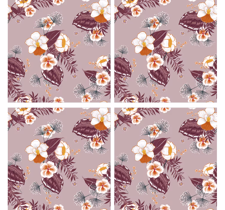 Dessous de verre à imprimé floral coloré - TenStickers