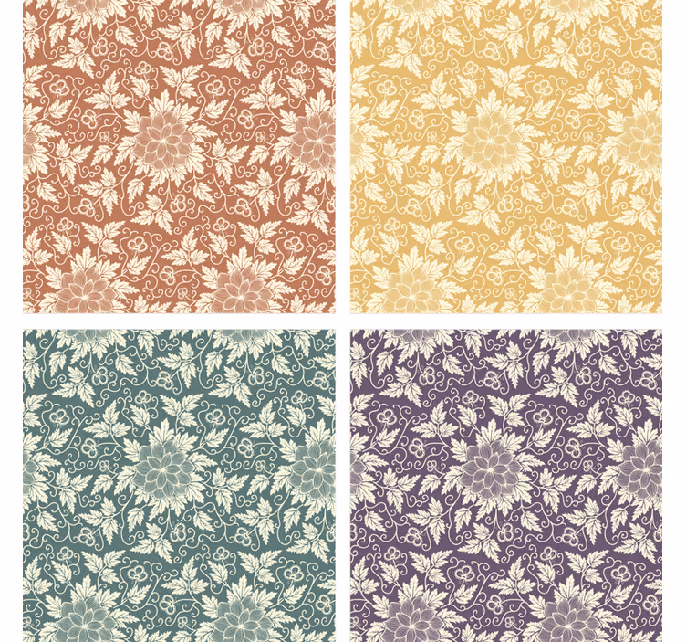 Sous verre vintage carreaux carrés floraux - TenStickers
