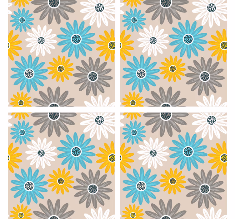 Dessous de verre de marguerites colorées - TenStickers