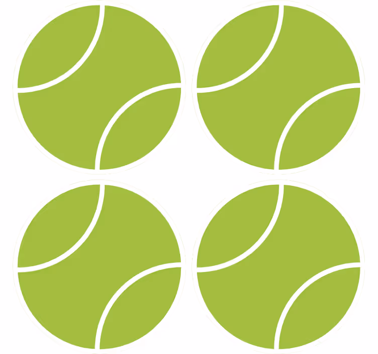 Sous verre geek set de tennis vert circulaire - TenStickers