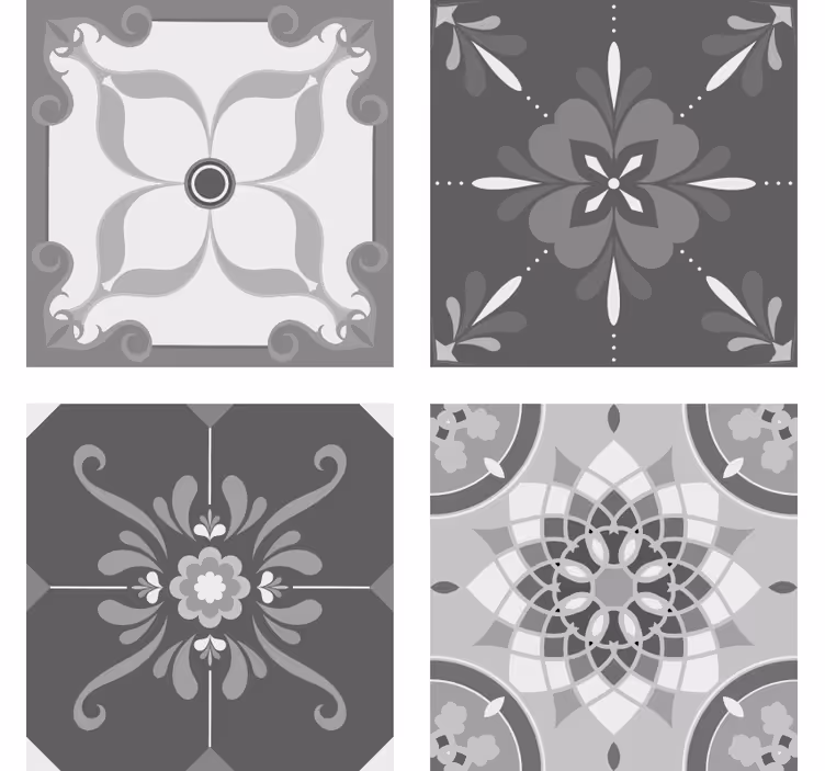 Sous verre motif gris complexe - TenStickers