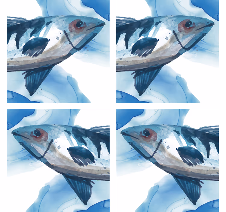 Sous-verre poisson aquarelle  - TenStickers