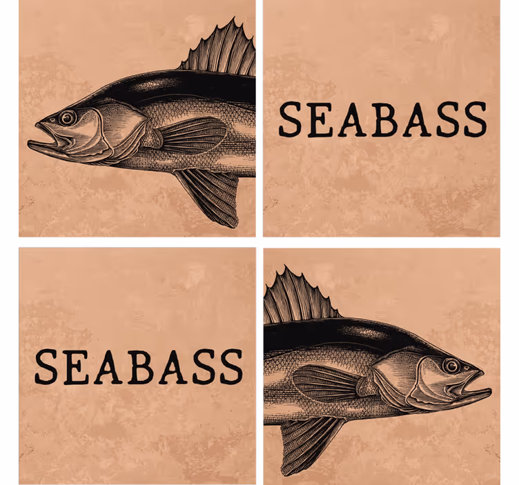 Dessous de verre Poisson dessiné main - TenStickers