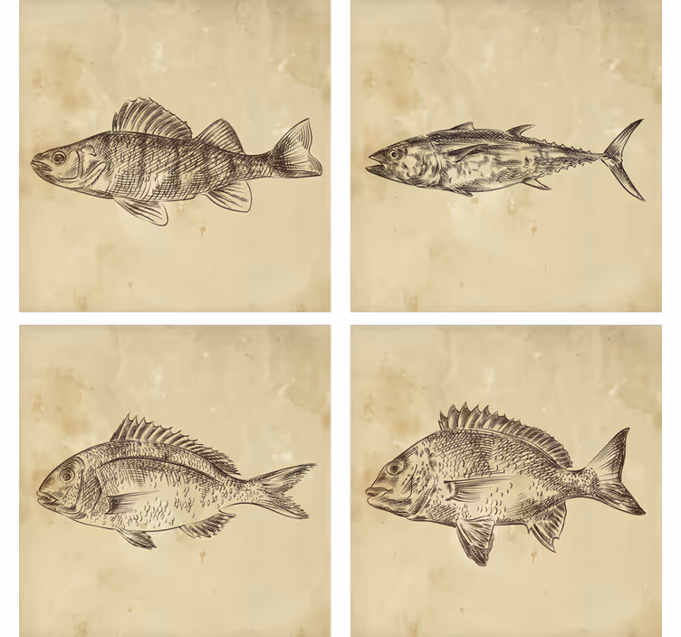 Sous verre geek illustration de poisson fantaisiste - TenStickers