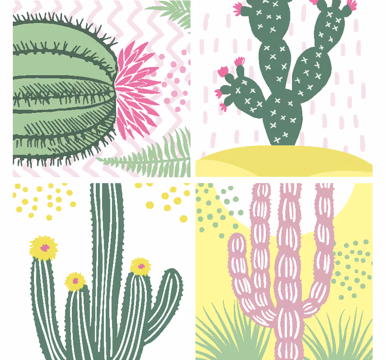 Sous verre geek motif cactus vibrant - TenStickers