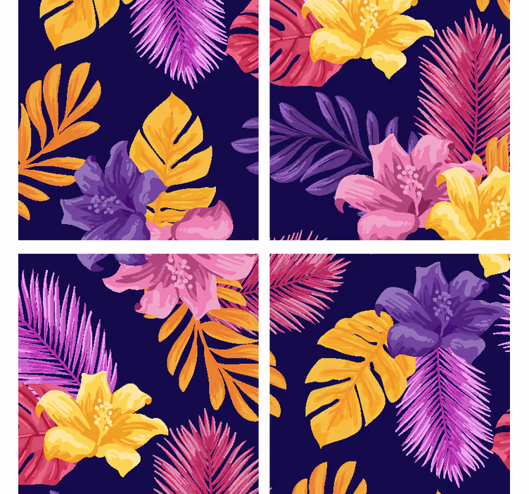Sous verre moderne motif feuille tropicale - TenStickers