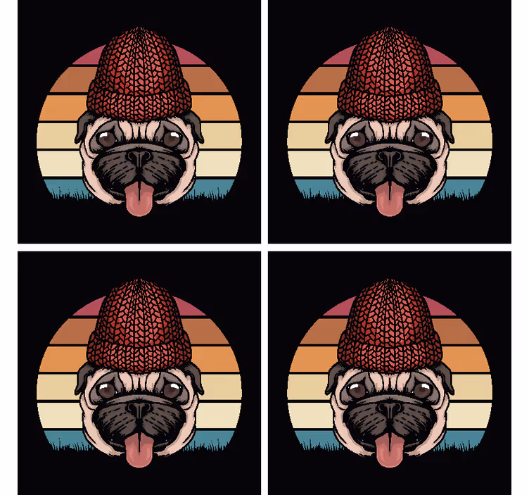 Dessous de verre Tête de chien - TenStickers