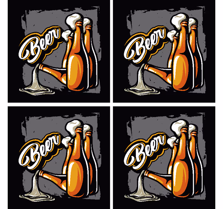 Dessous de verre bière Bouteille de bière - TenStickers