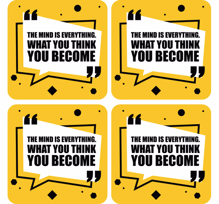 Dessous de verre Texte sur fond jaune - TenStickers