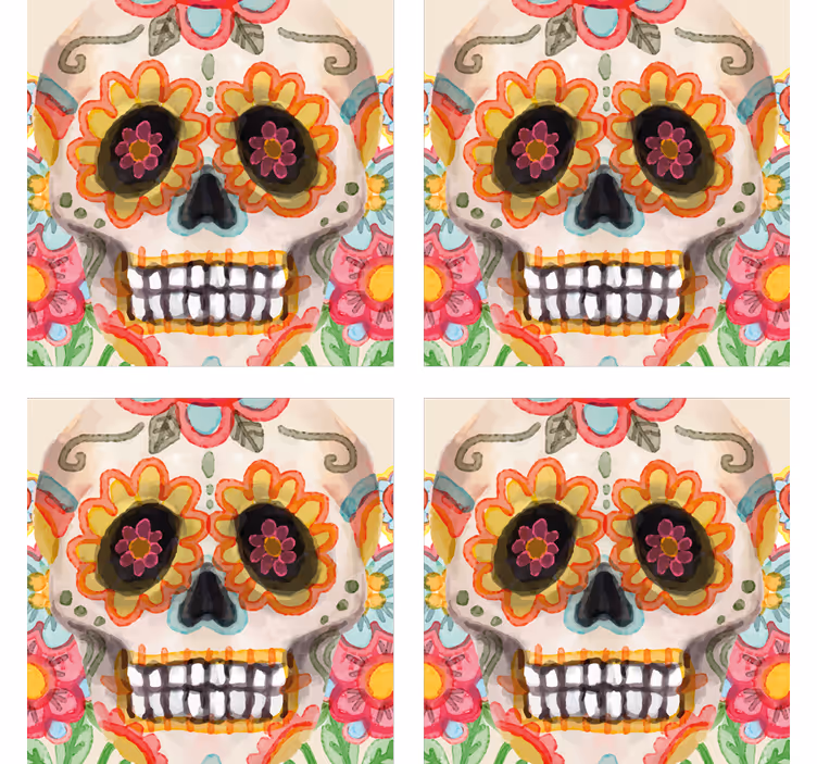 Dessous de verre crâne mexicain - TenStickers