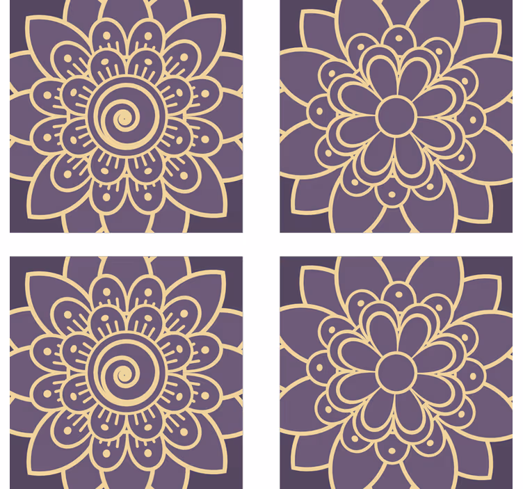 Sous verre motifs floraux dorés - TenStickers