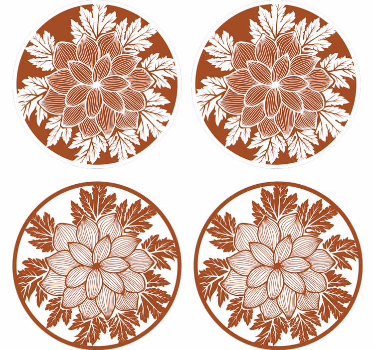 Sous verre arrangement de motifs floraux - TenStickers