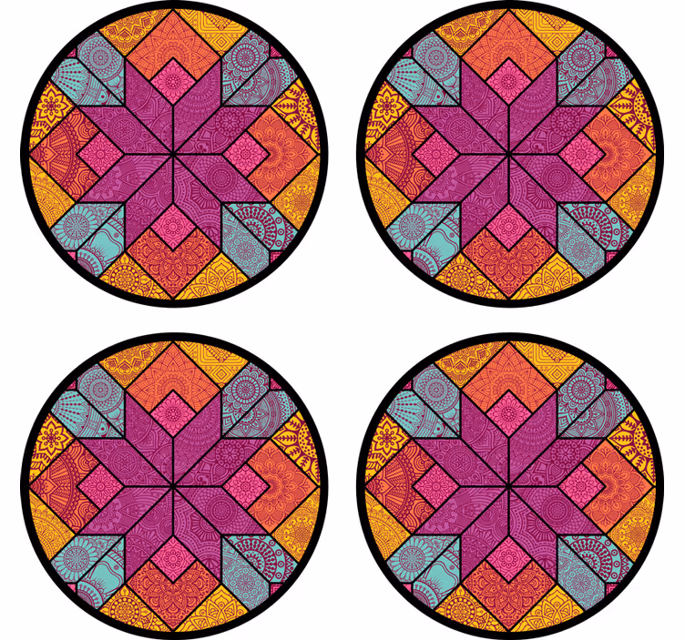 Sous verre arrangement géométrique vibrant - TenStickers