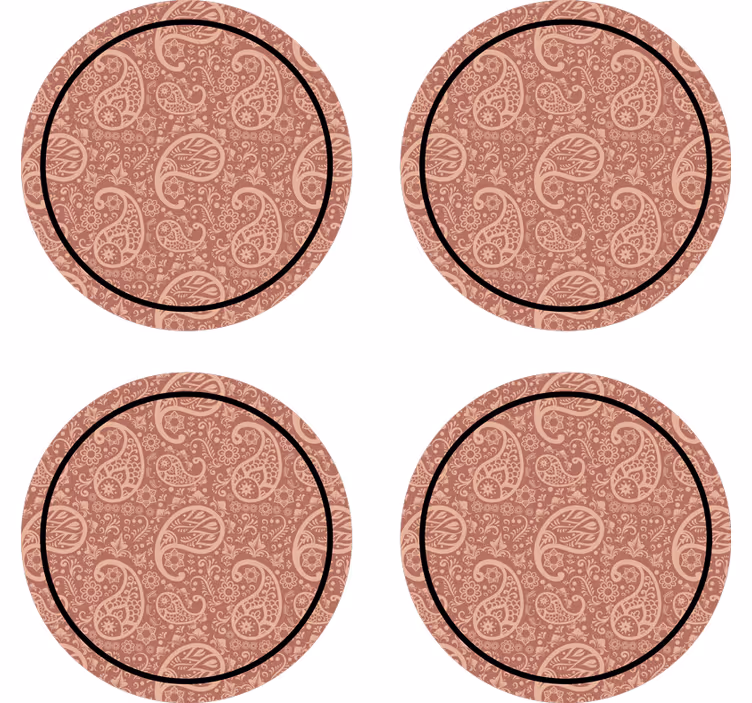 Dessous de verre rond motif paisley - TenStickers