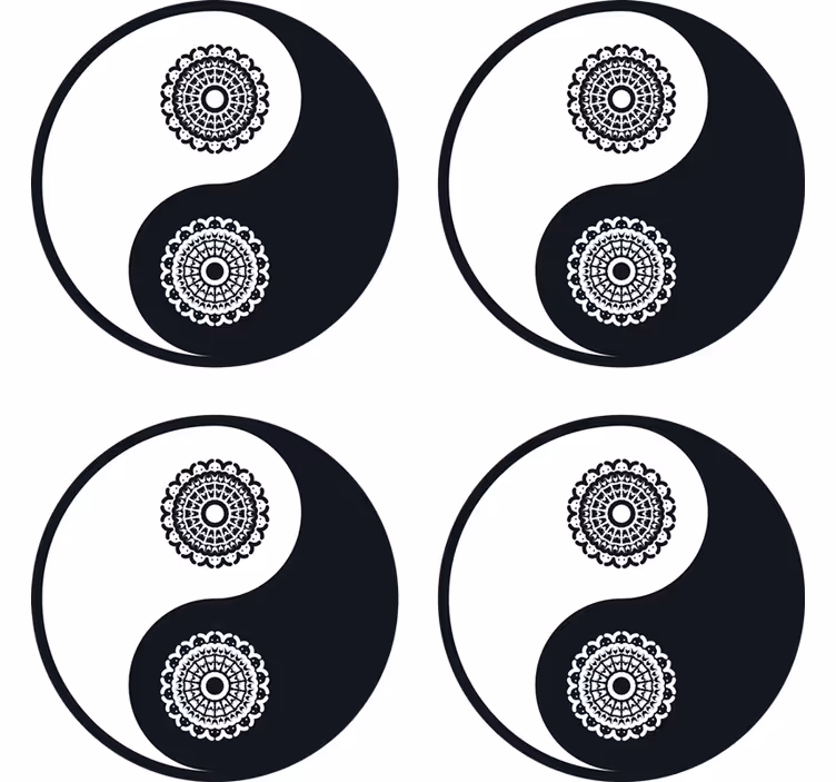 Dessous de verre rond yin yang - TenStickers