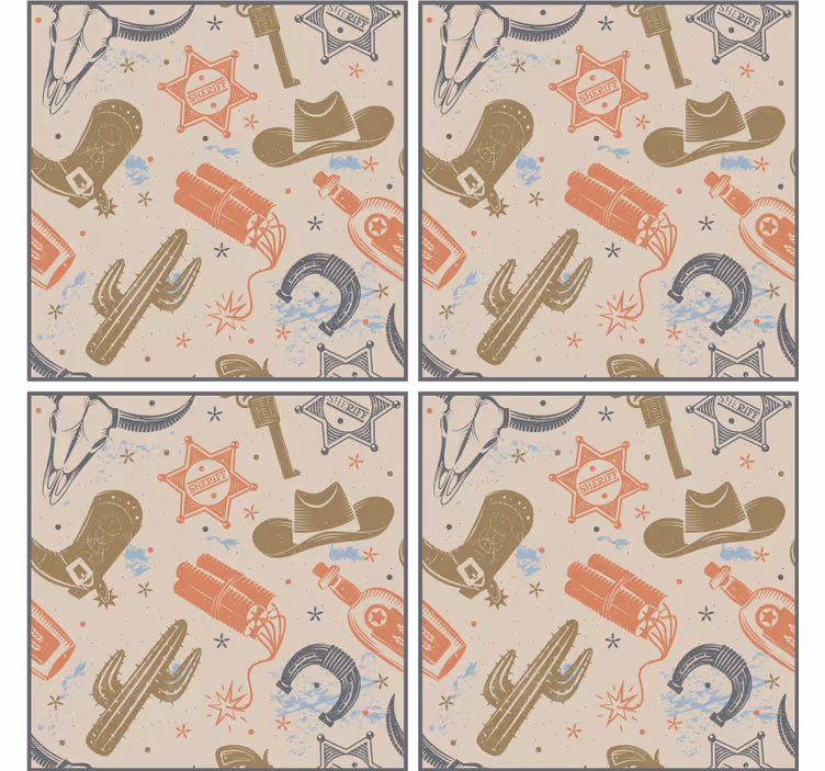 Sous verre geek éléments thème cowboy - TenStickers