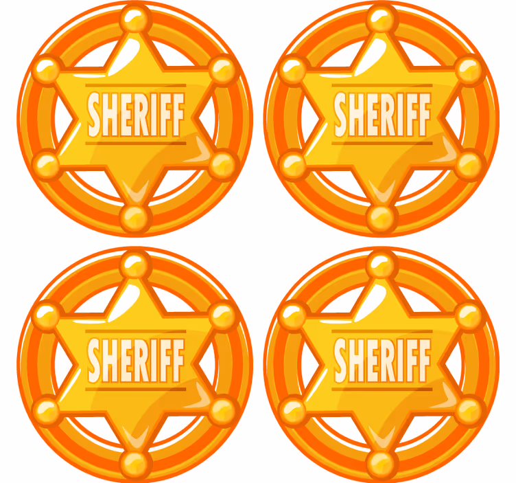 Sous verre geek étoile de shérif - TenStickers
