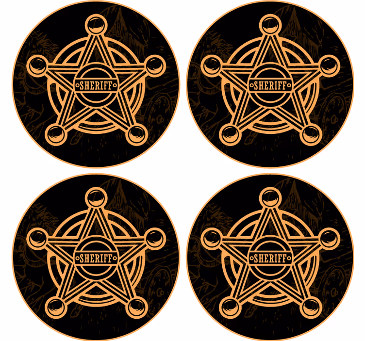 Sous verre bière emblème étoile de shérif - TenStickers