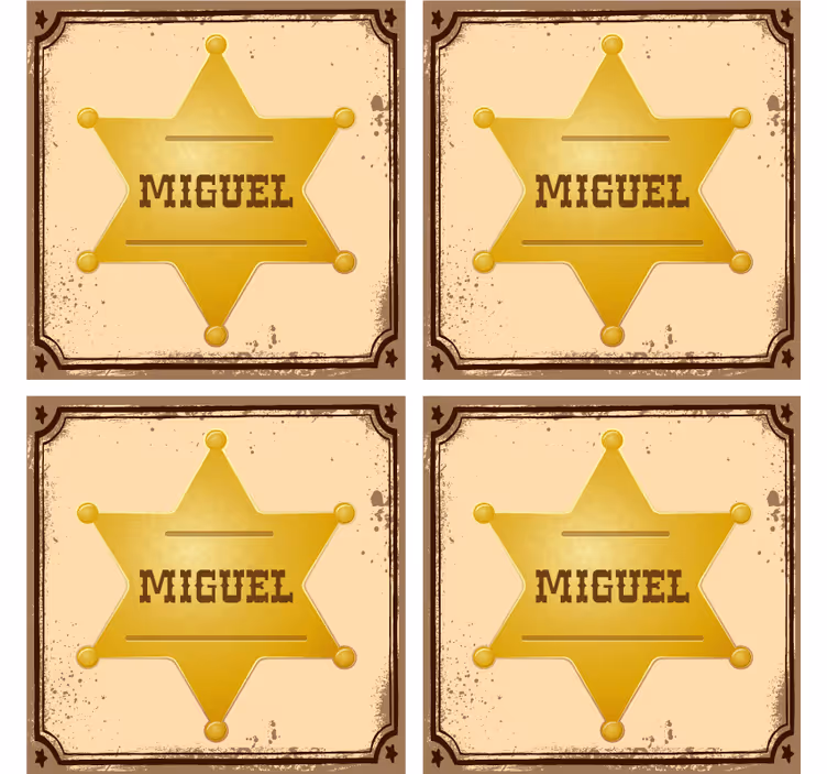 Dessous de verre Etoile de shérif personnalisable - TenStickers