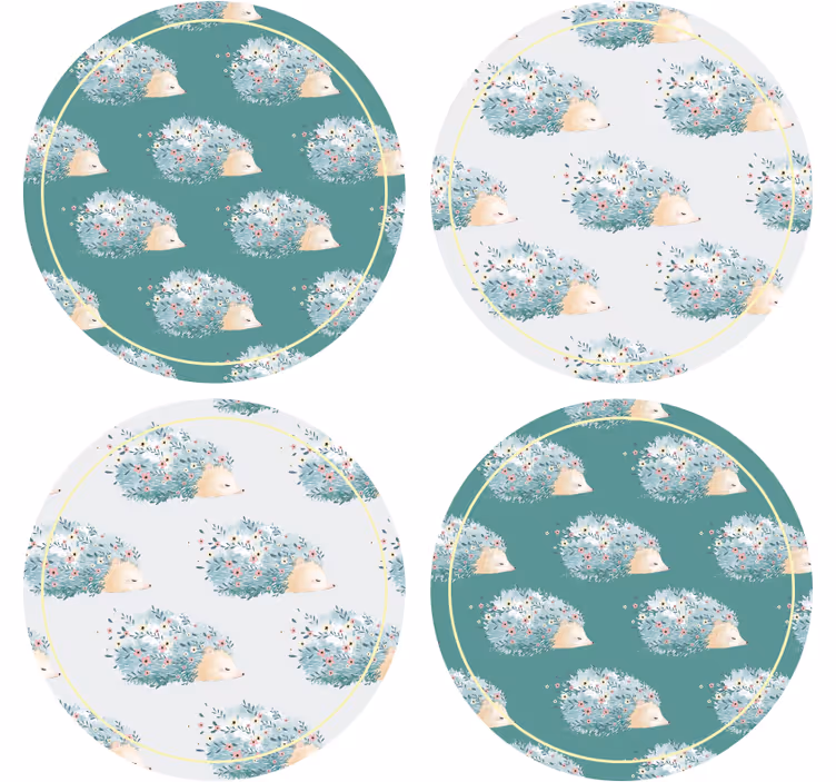 dessous de verre de boisson d'art de porc-épic - TenStickers